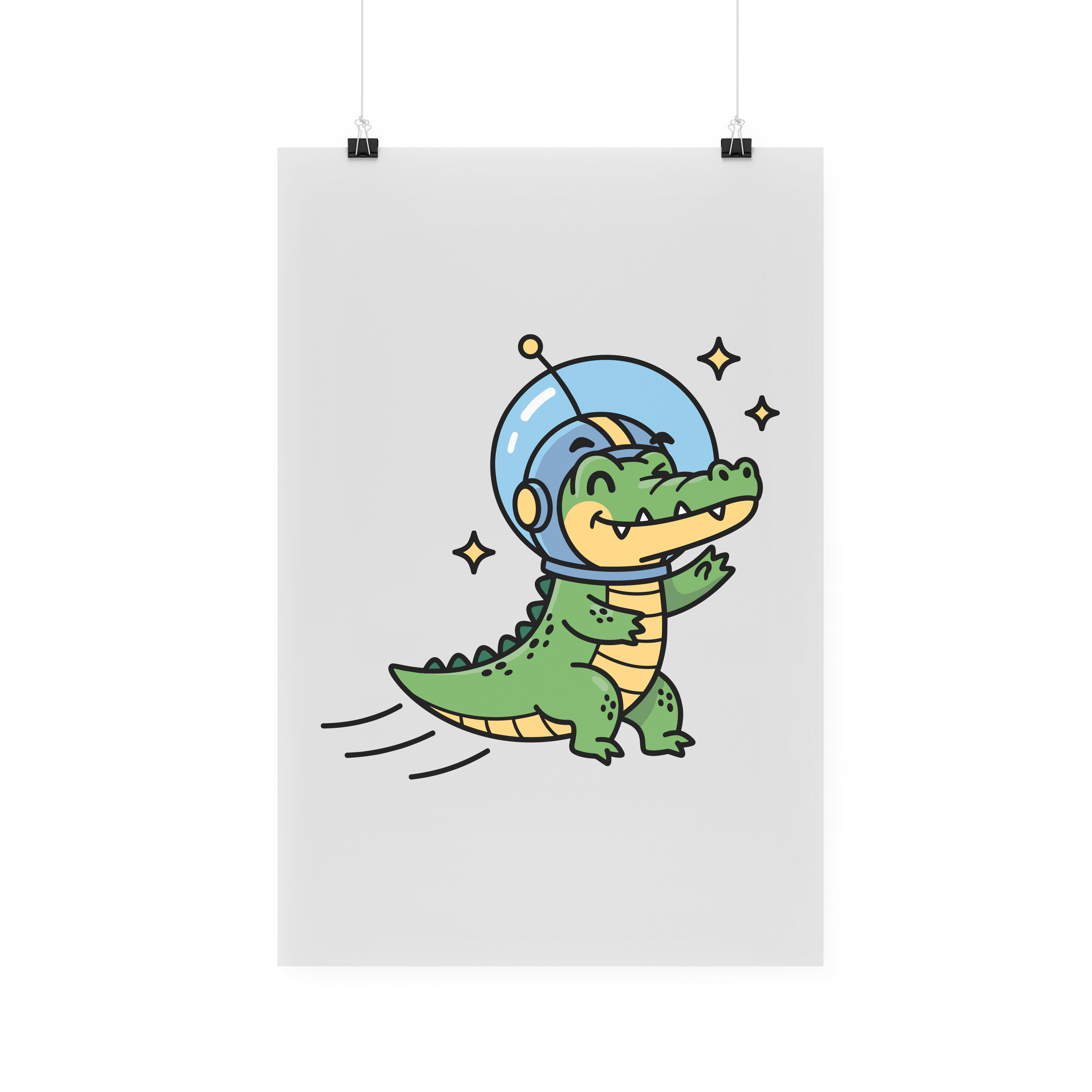 Bügelbild "Astronaut Krokodil"