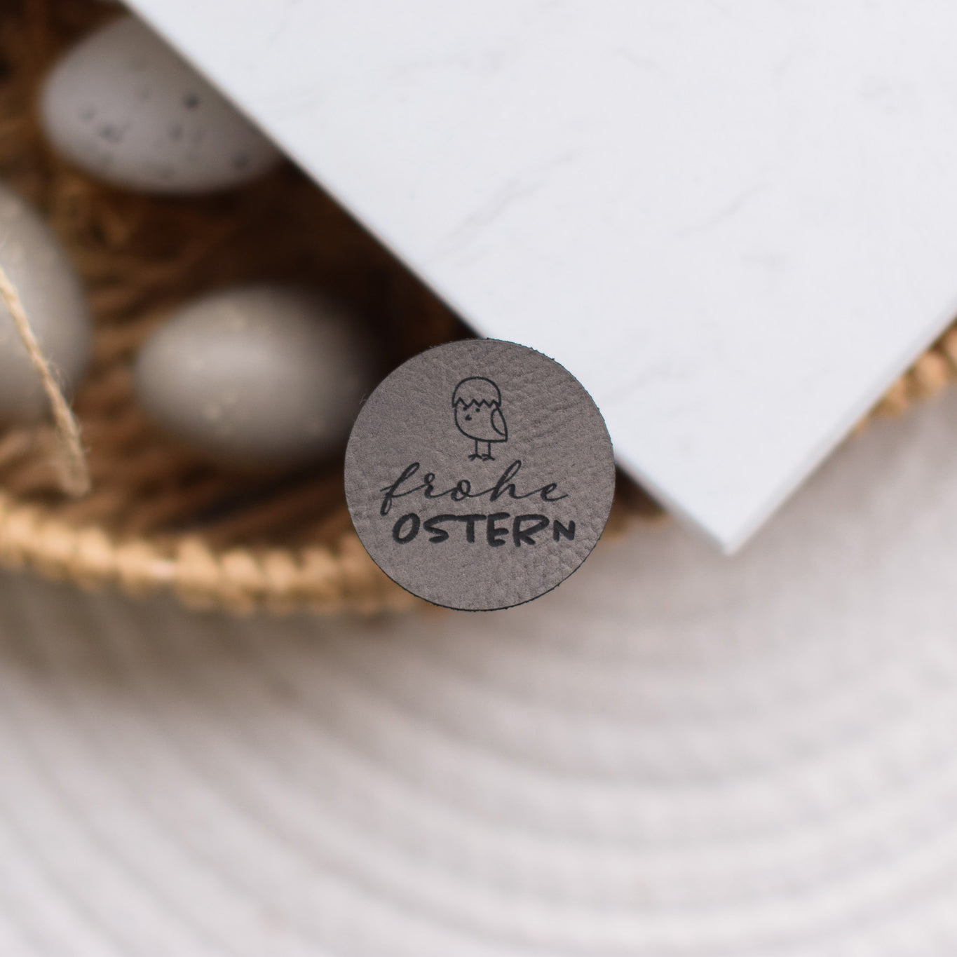 Kunstlederlabel "Frohe Ostern - Küken"
