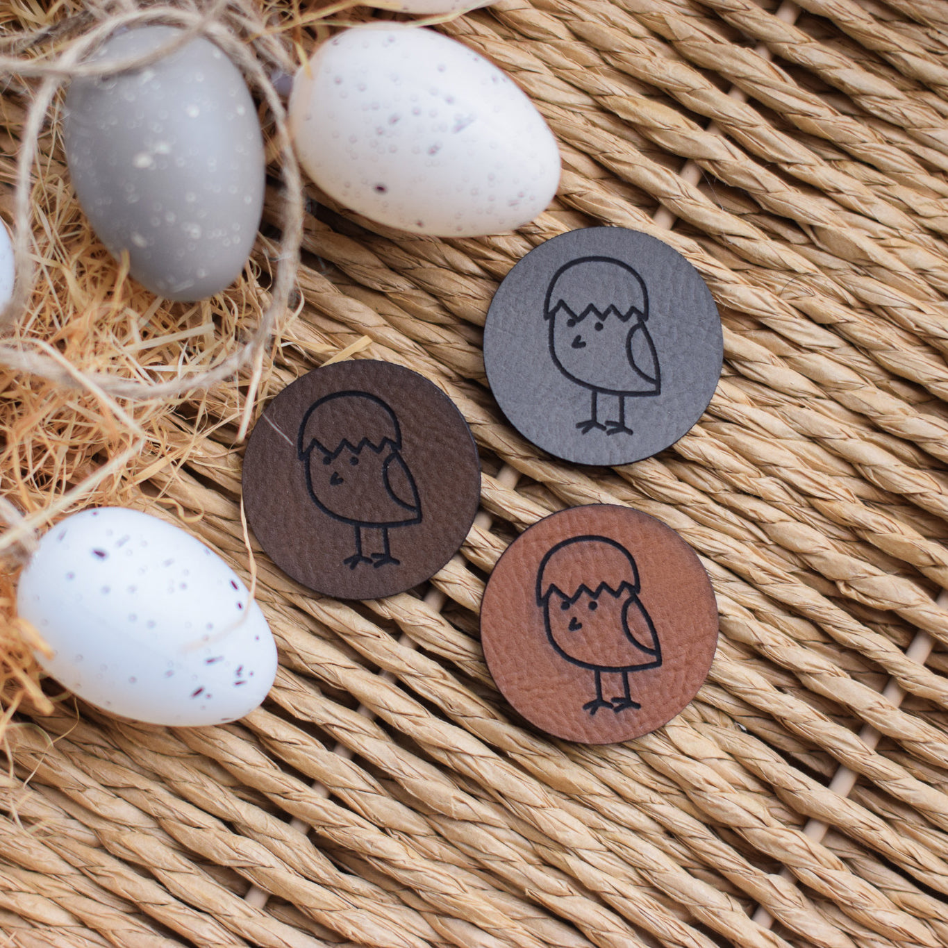 Kunstlederlabel "Küken"