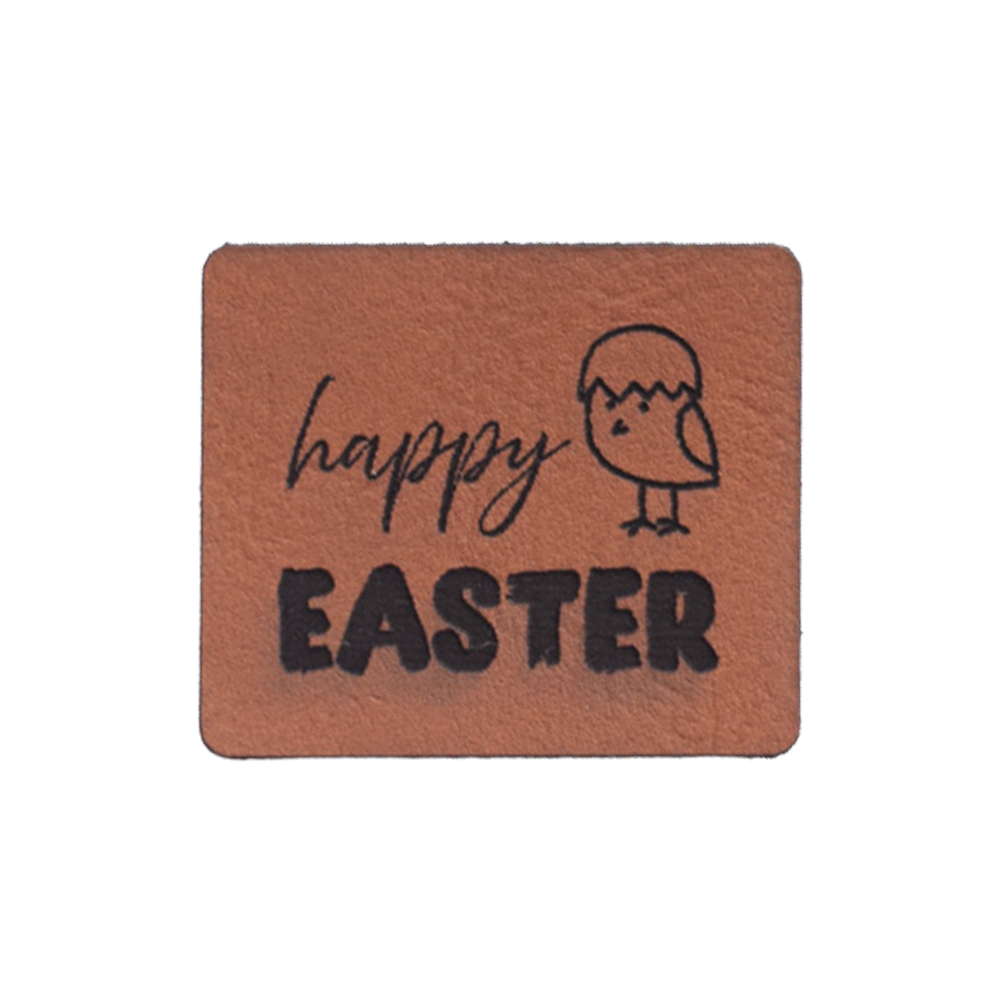 Kunstlederlabel "Happy Easter - Küken"