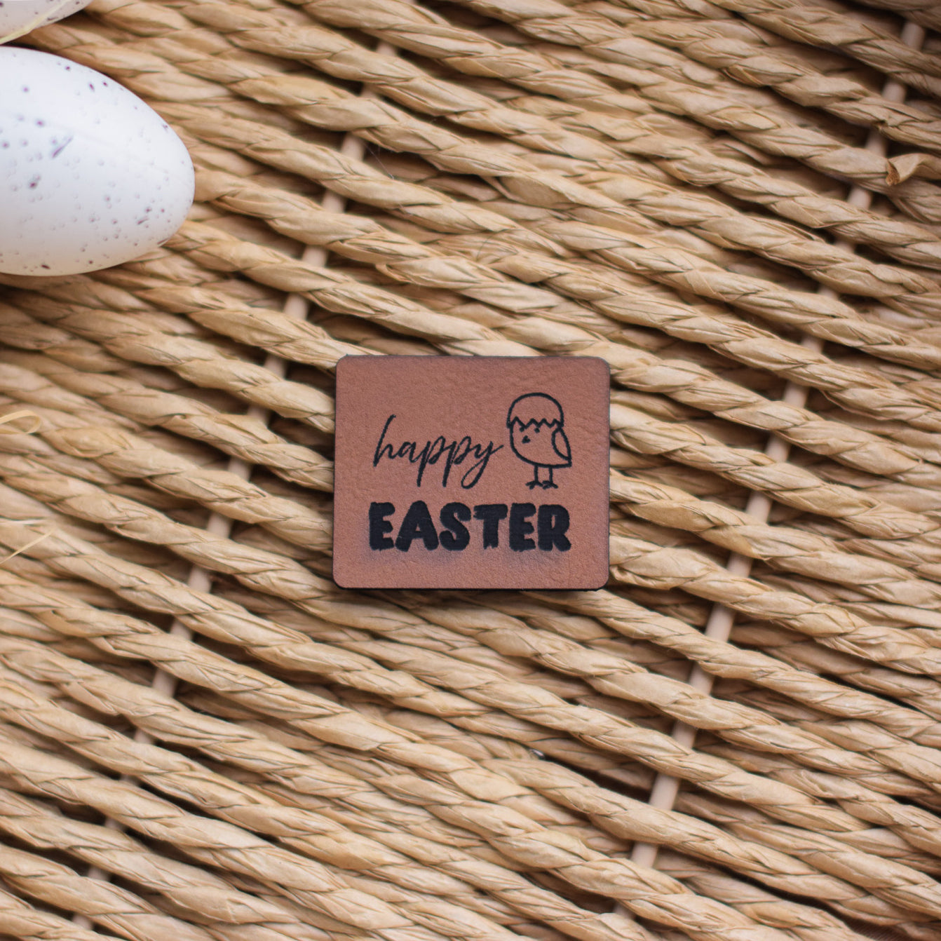 Kunstlederlabel "Happy Easter - Küken"
