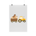 Bügelbild "Traktor Tieranhänger"