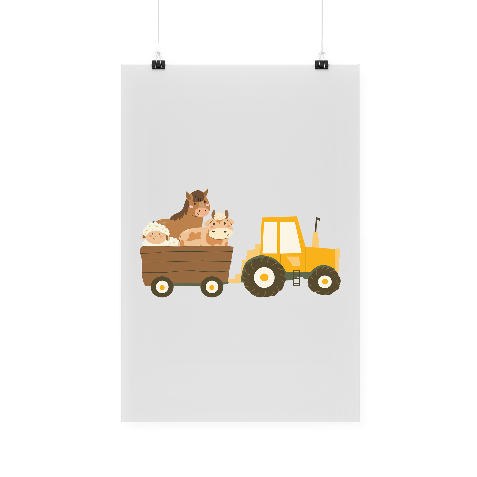 Bügelbild "Traktor Tieranhänger"