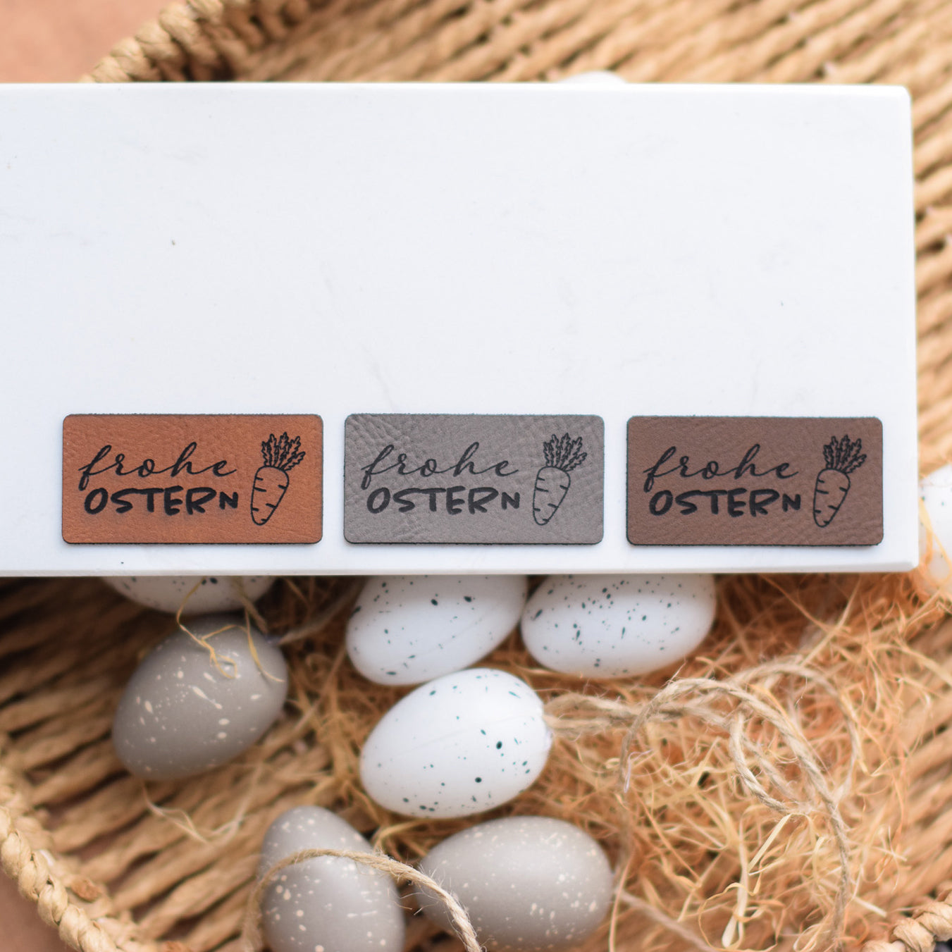 Kunstlederlabel "Frohe Ostern - Karotte"