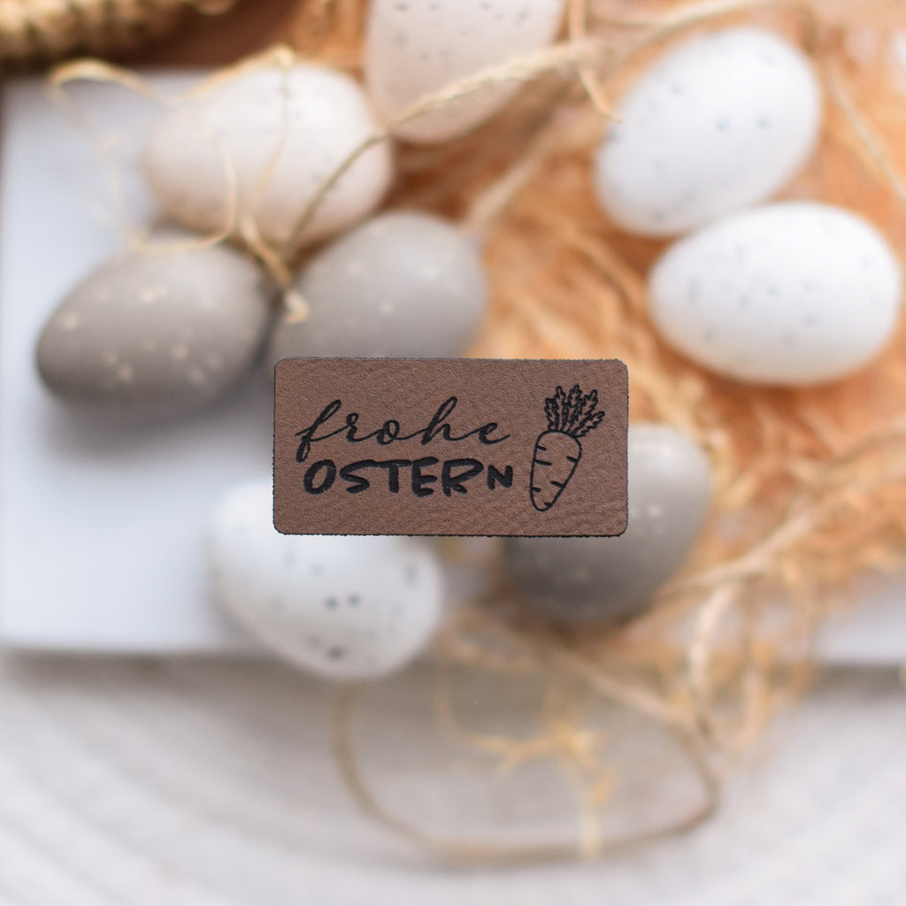 Kunstlederlabel "Frohe Ostern - Karotte"
