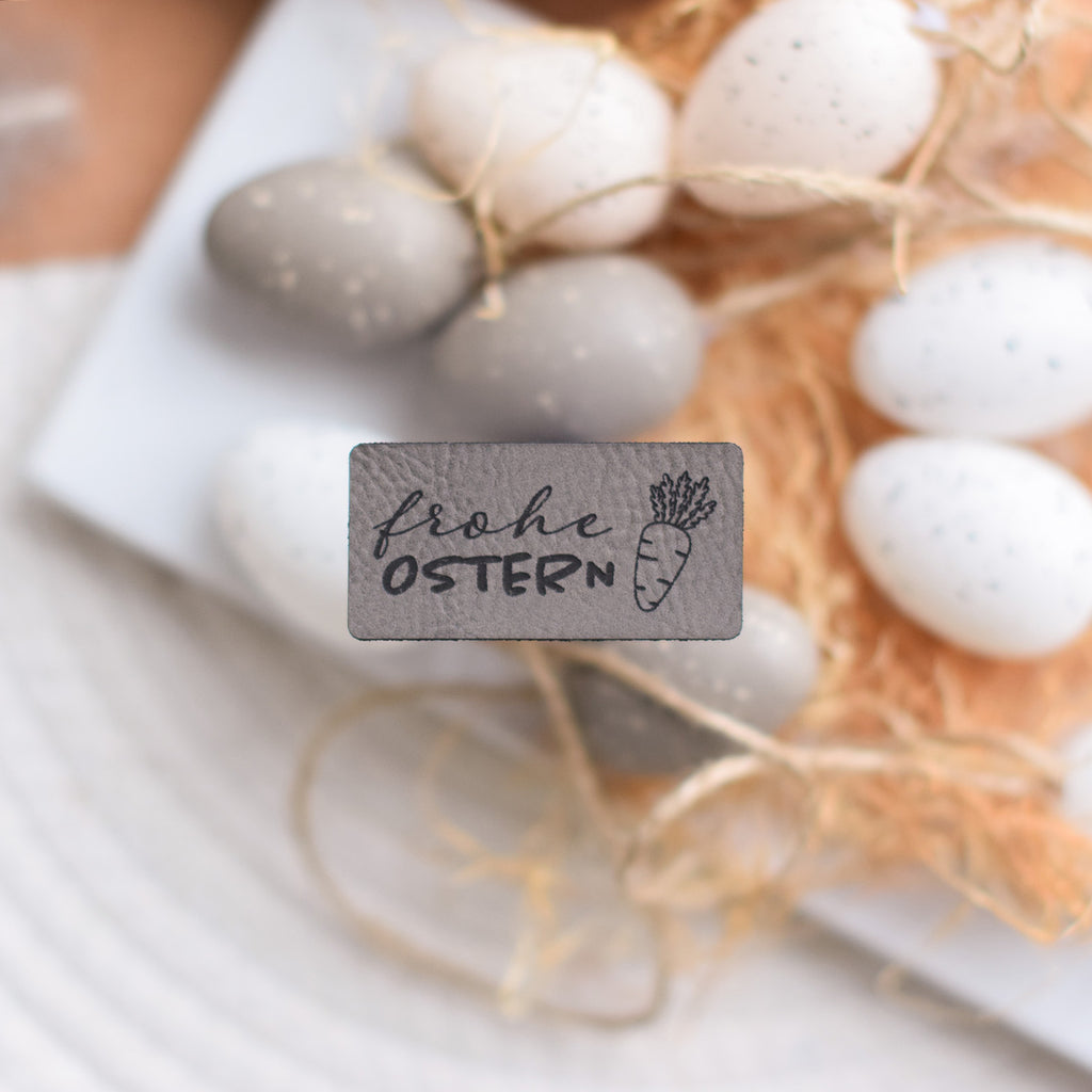 Kunstlederlabel "Frohe Ostern - Karotte"