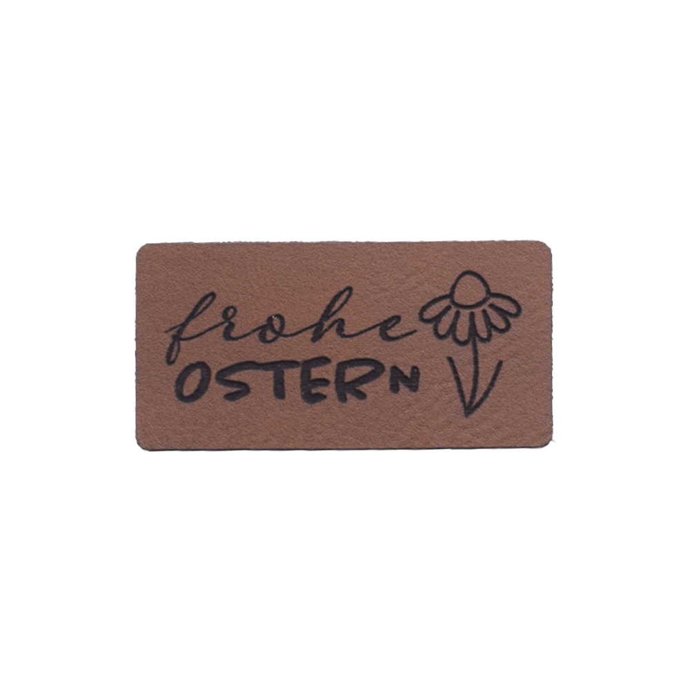 Kunstlederlabel "Frohe Ostern - Blume"