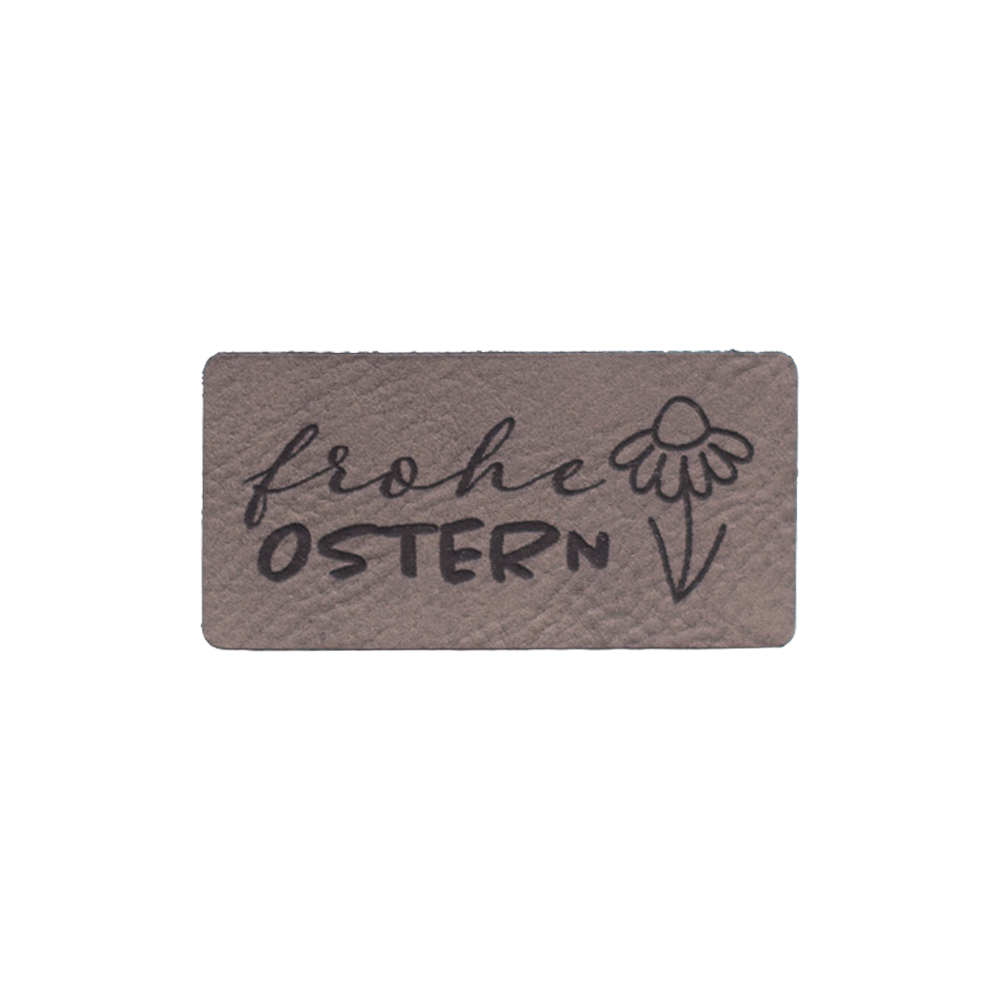 Kunstlederlabel "Frohe Ostern - Blume"