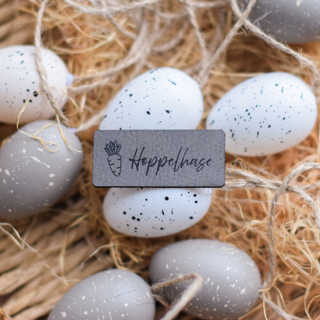 Kunstlederlabel "Hoppelhase"