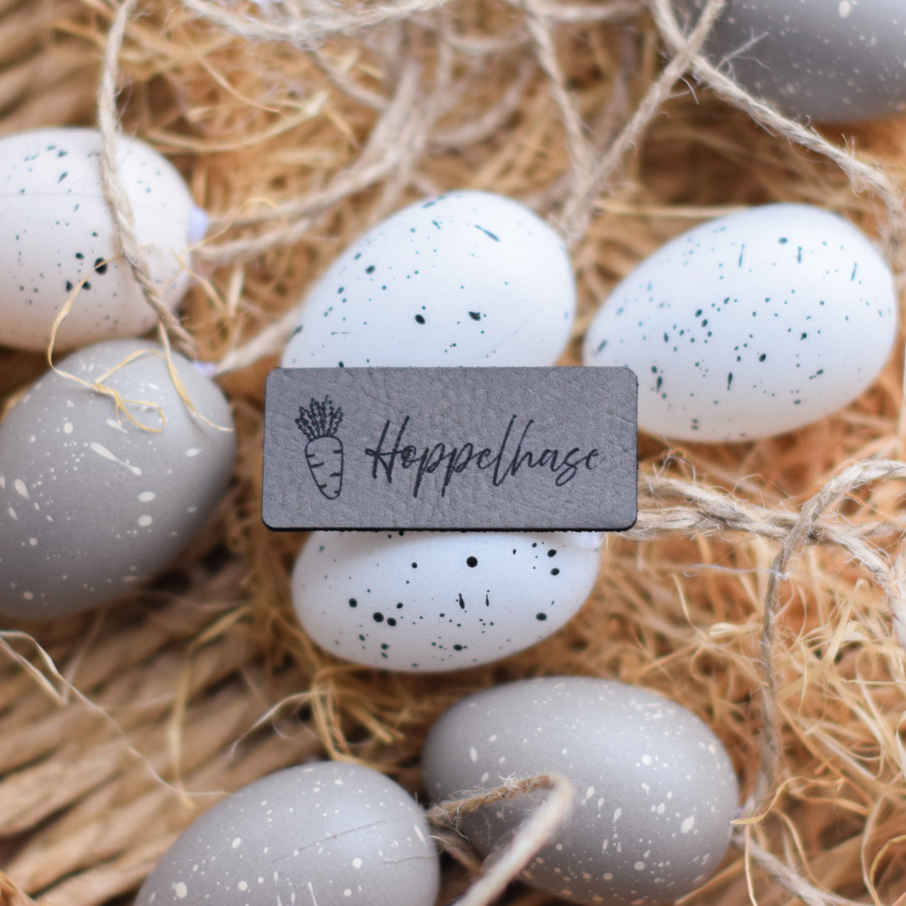 Kunstlederlabel "Hoppelhase"