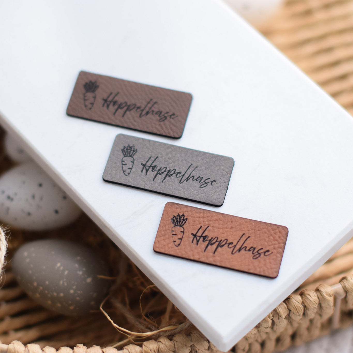 Kunstlederlabel "Hoppelhase"