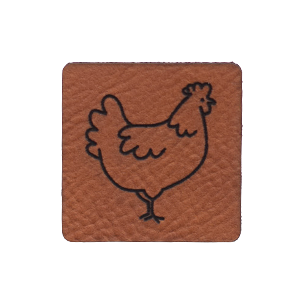 Kunstlederlabel "Huhn"