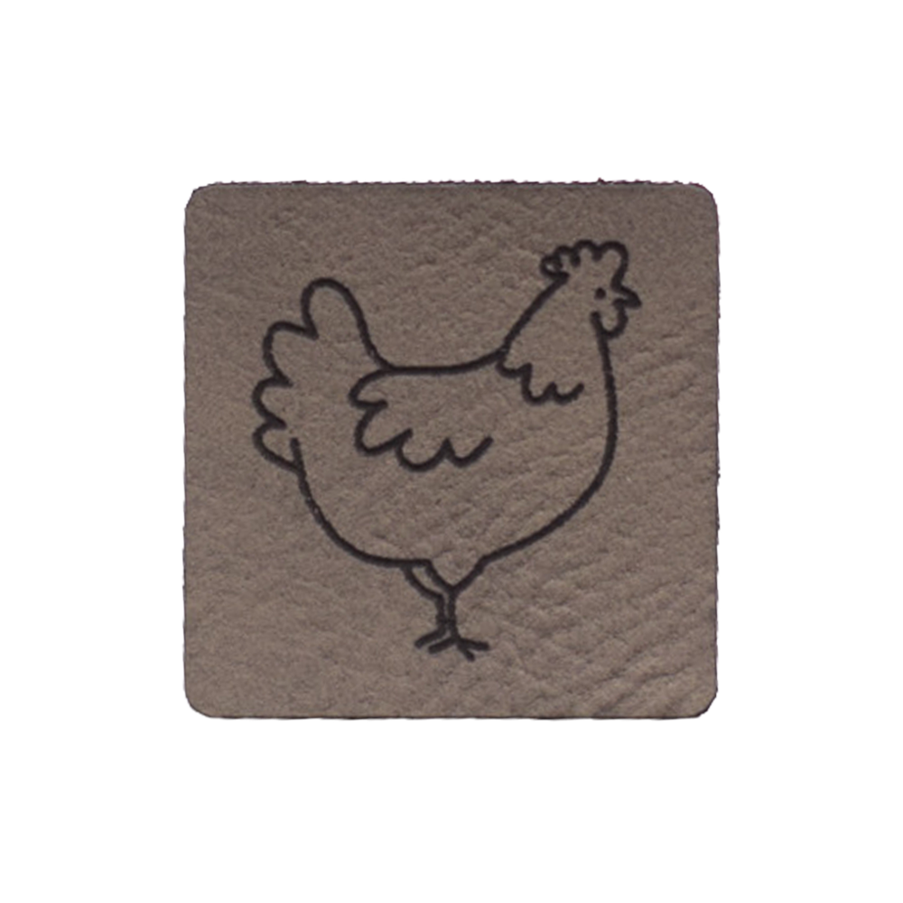 Kunstlederlabel "Huhn"