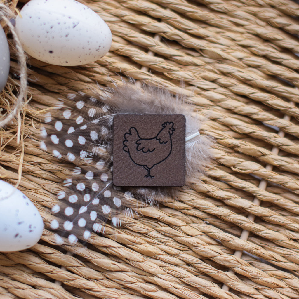 Kunstlederlabel "Huhn"