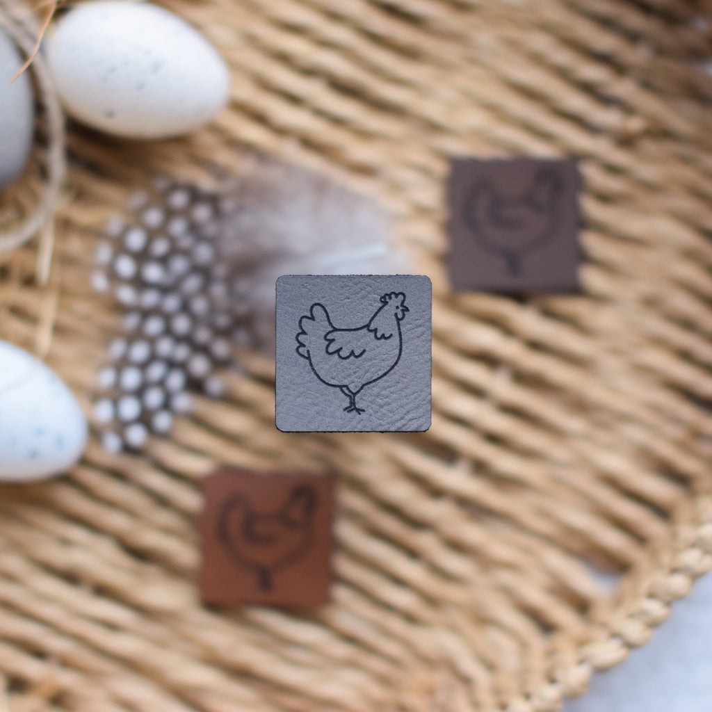 Kunstlederlabel "Huhn"