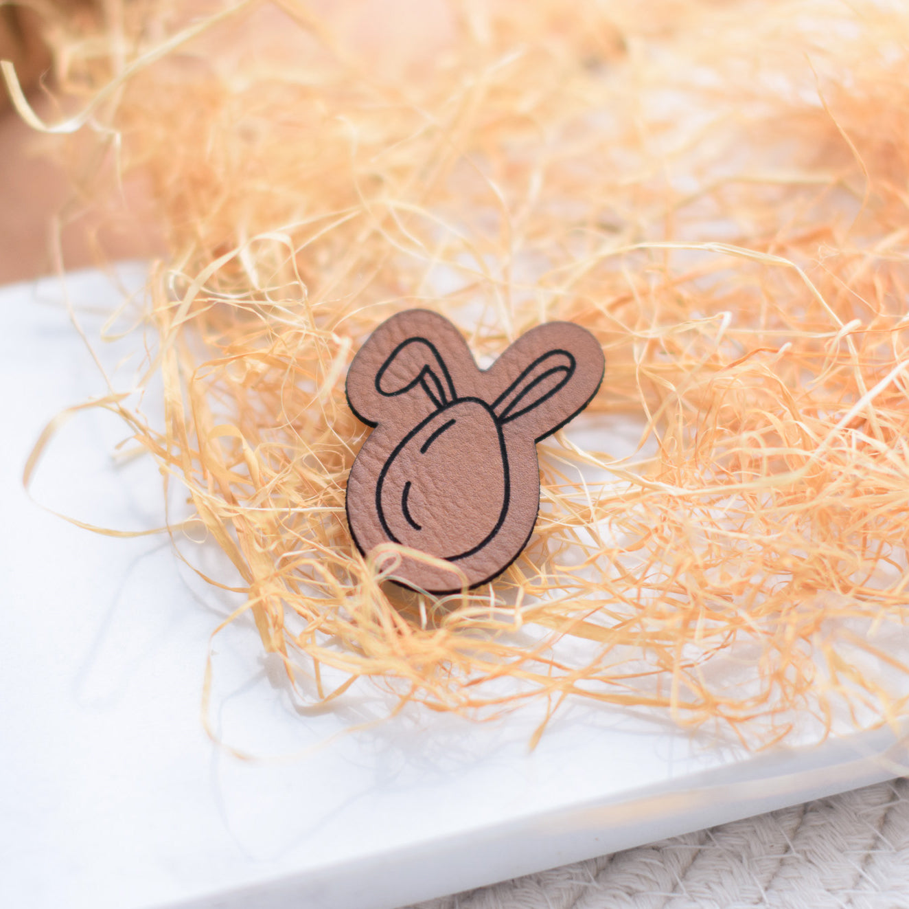 Kunstlederlabel "Osterei Hase"