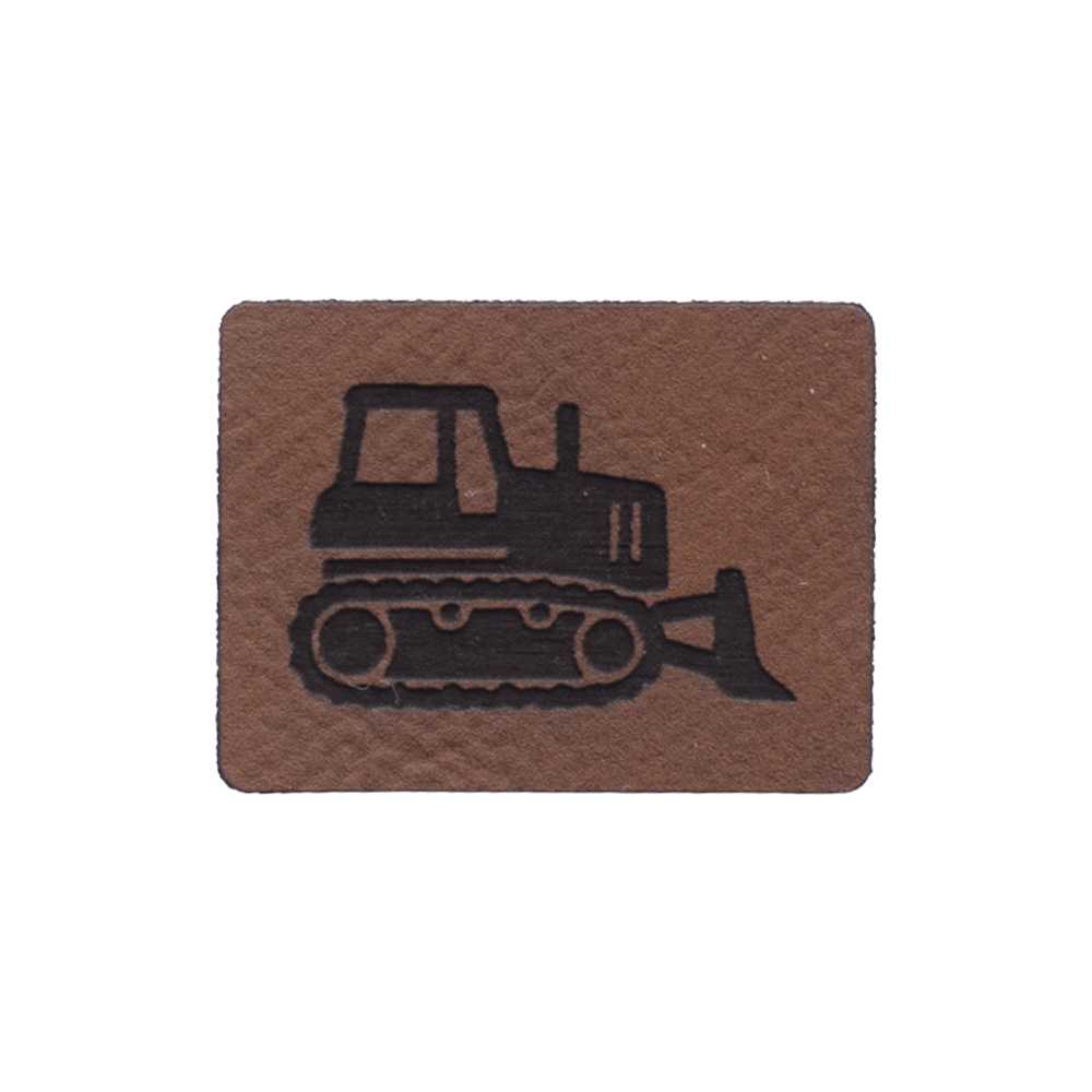 Kunstlederlabel "Planierraupe"