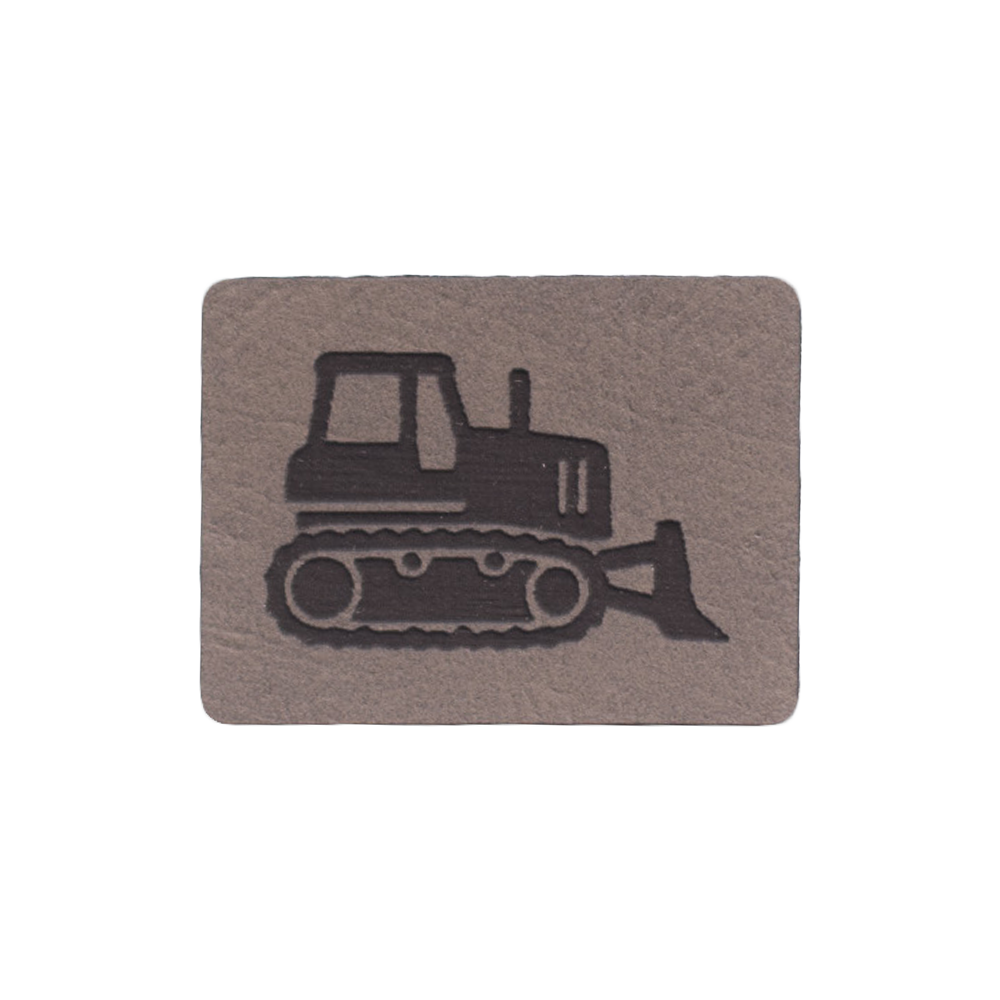Kunstlederlabel "Planierraupe"