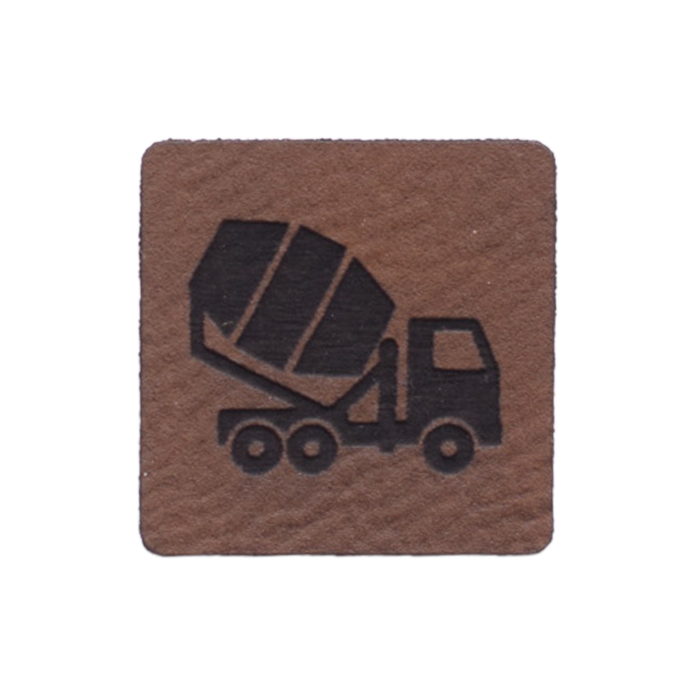 Kunstlederlabel "Betonmischer"