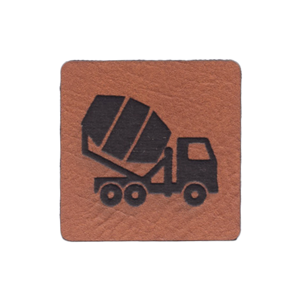 Kunstlederlabel "Betonmischer"