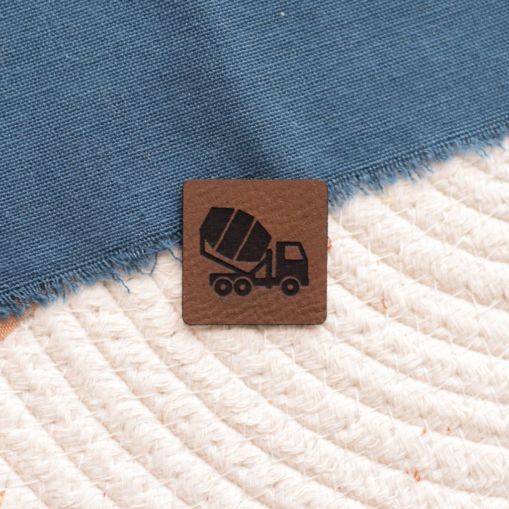 Kunstlederlabel "Betonmischer"