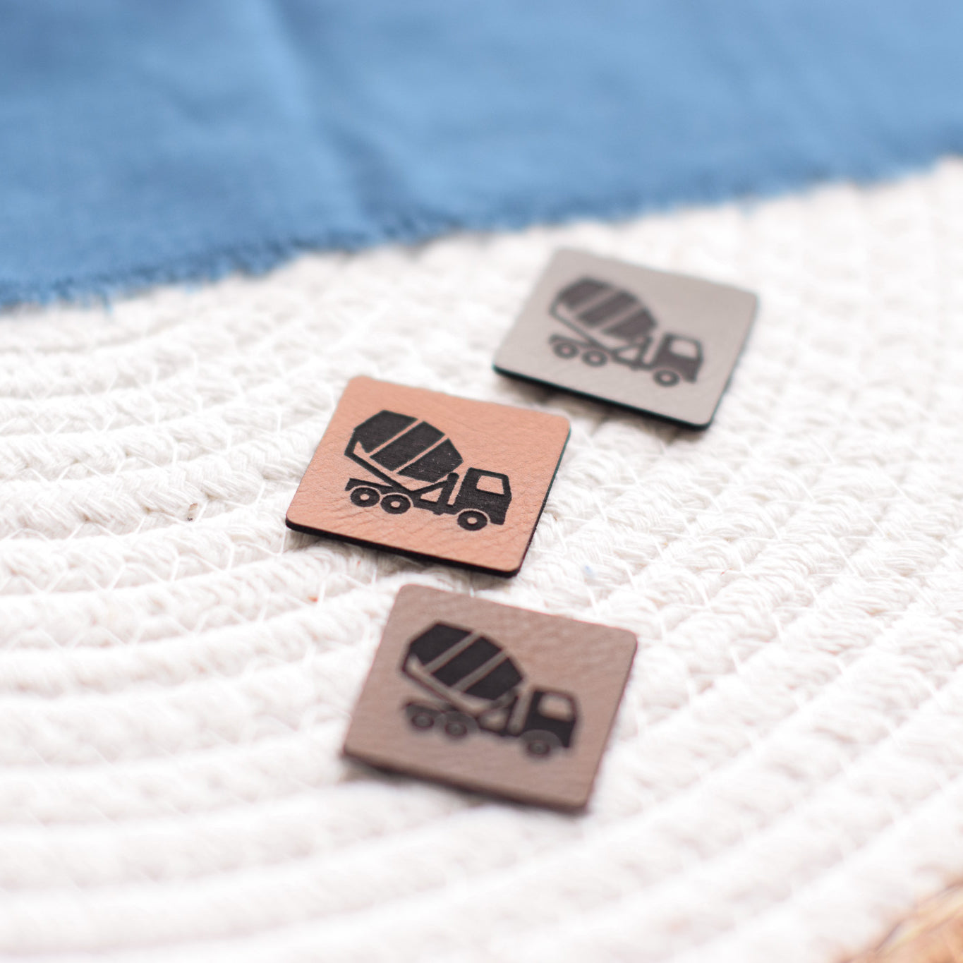 Kunstlederlabel "Betonmischer"