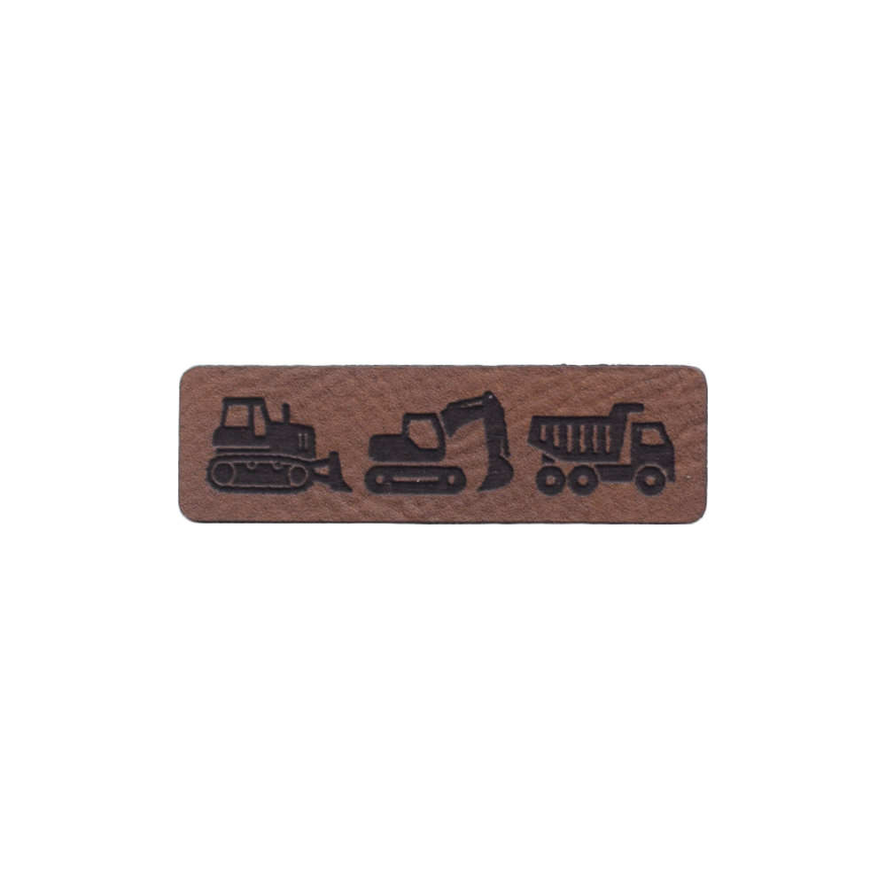 Kunstlederlabel "Baustellenfahrzeuge"