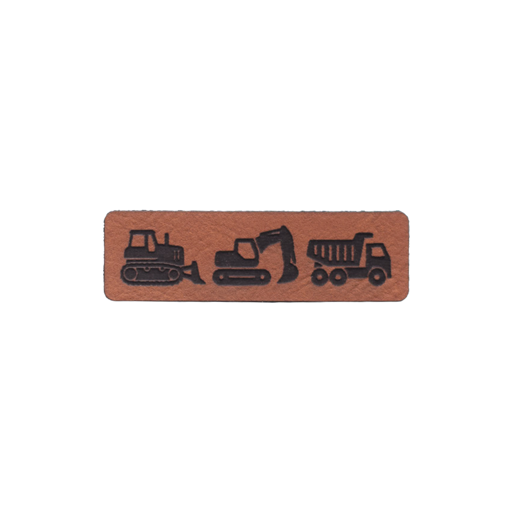 Kunstlederlabel "Baustellenfahrzeuge"