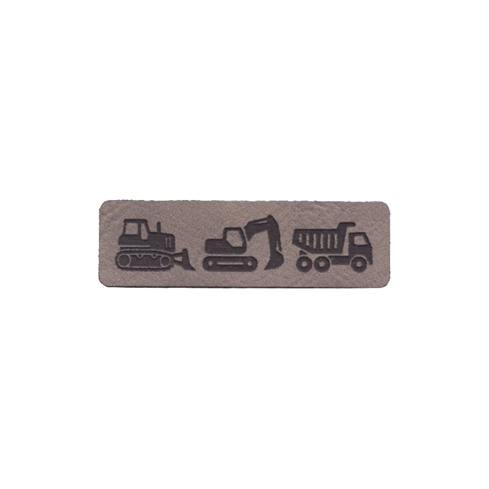 Kunstlederlabel "Baustellenfahrzeuge"