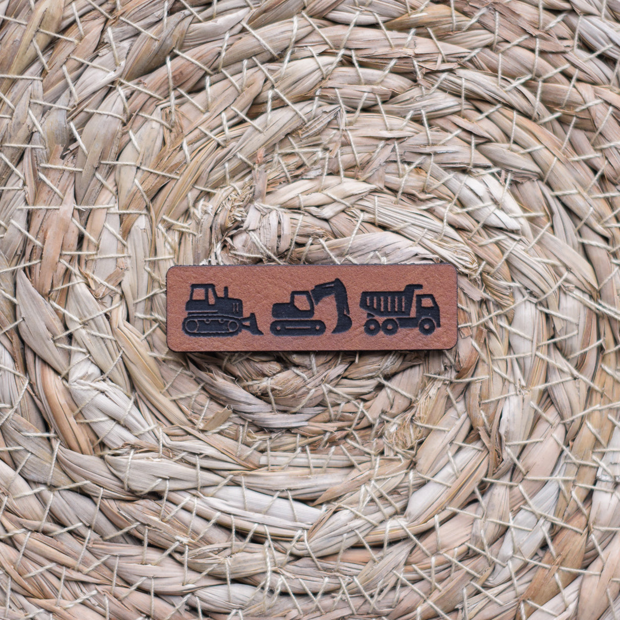 Kunstlederlabel "Baustellenfahrzeuge"