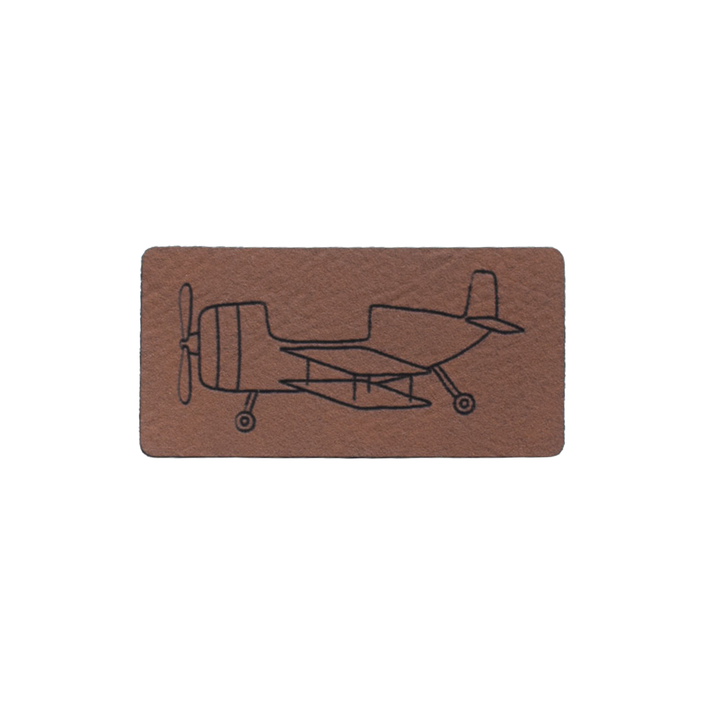 Kunstlederlabel "Flugzeug"