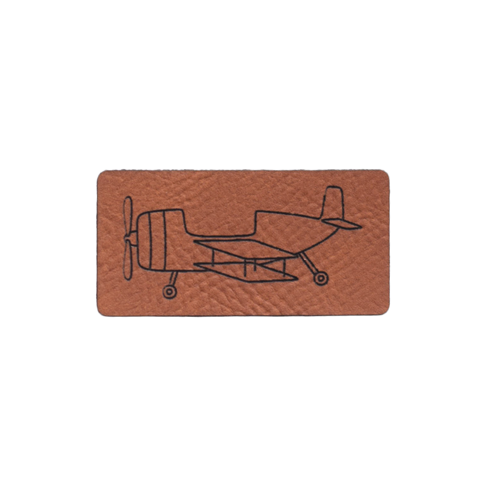 Kunstlederlabel "Flugzeug"