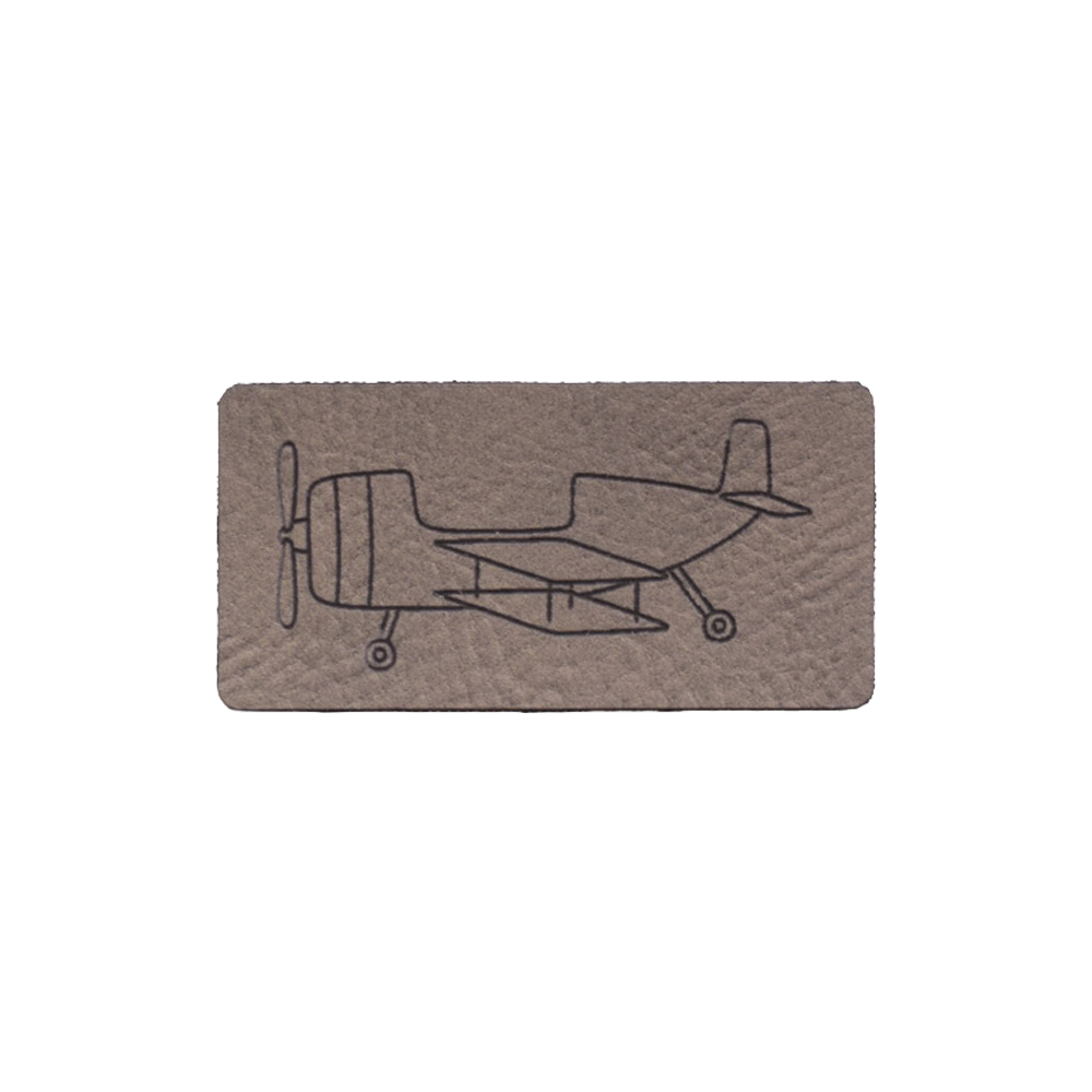 Kunstlederlabel "Flugzeug"