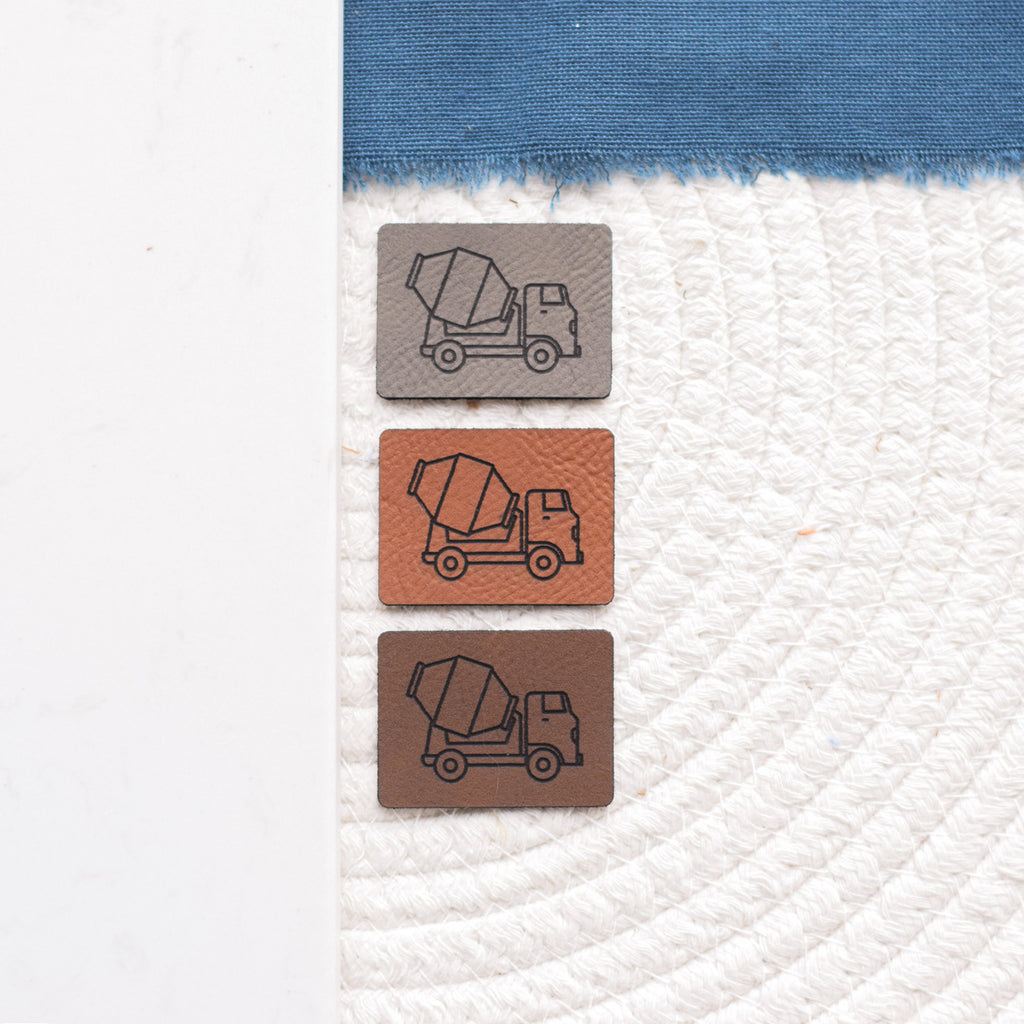 Kunstlederlabel "Betonmischer"