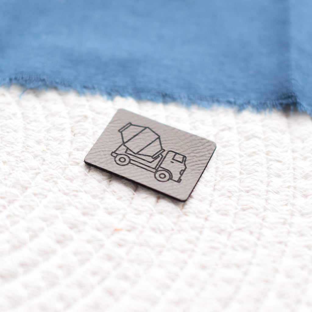 Kunstlederlabel "Betonmischer"