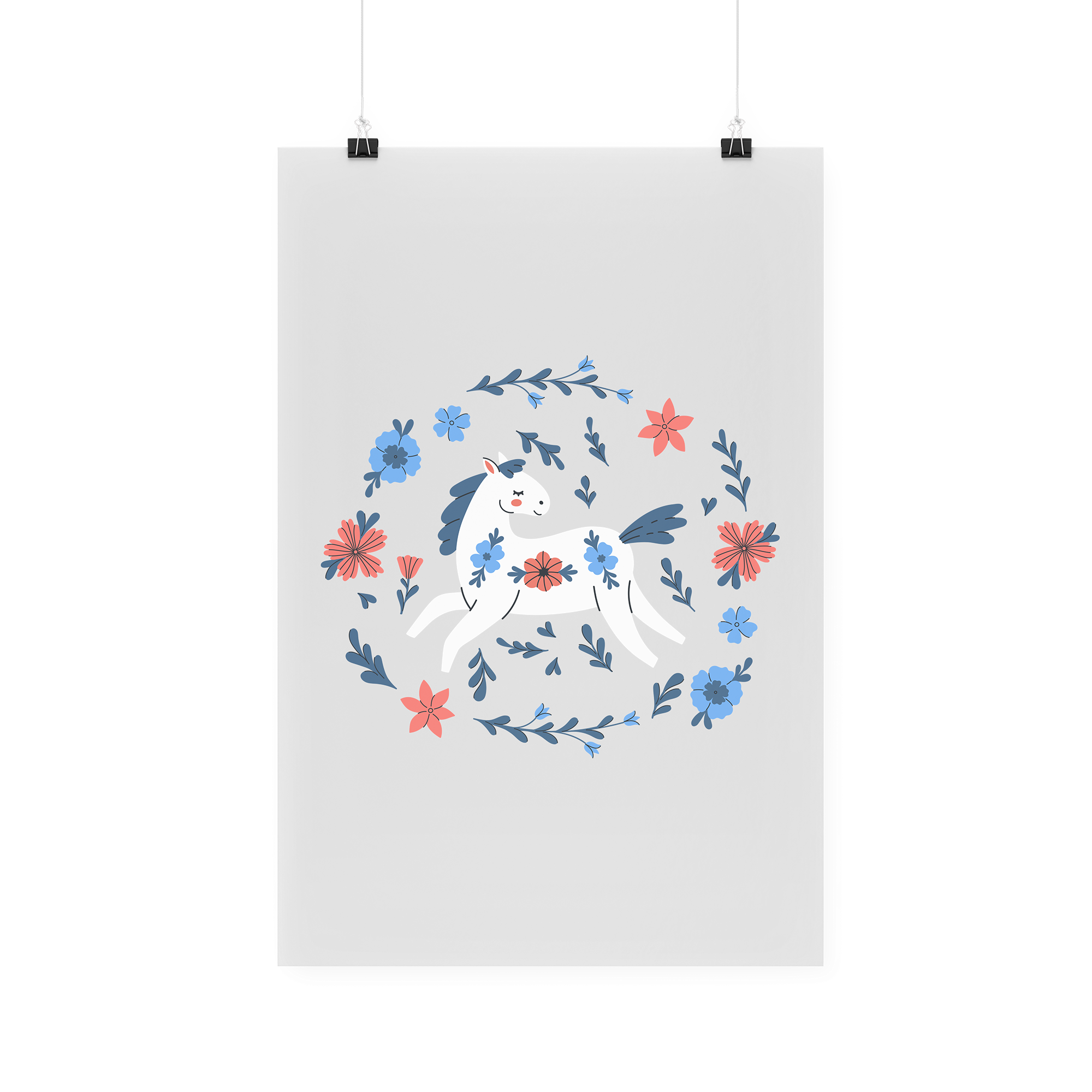 Bügelbild "Blumenpferd"
