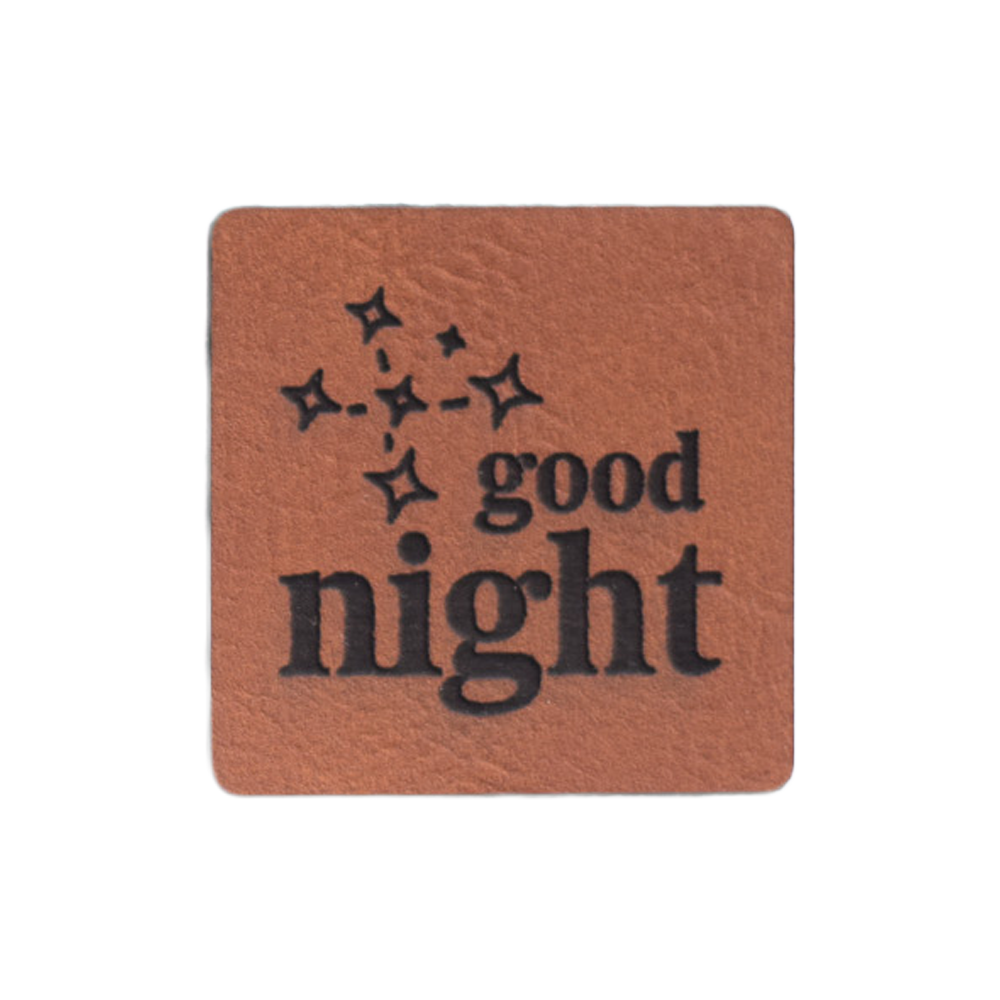 Kunstlederlabel "good night - Sterne"