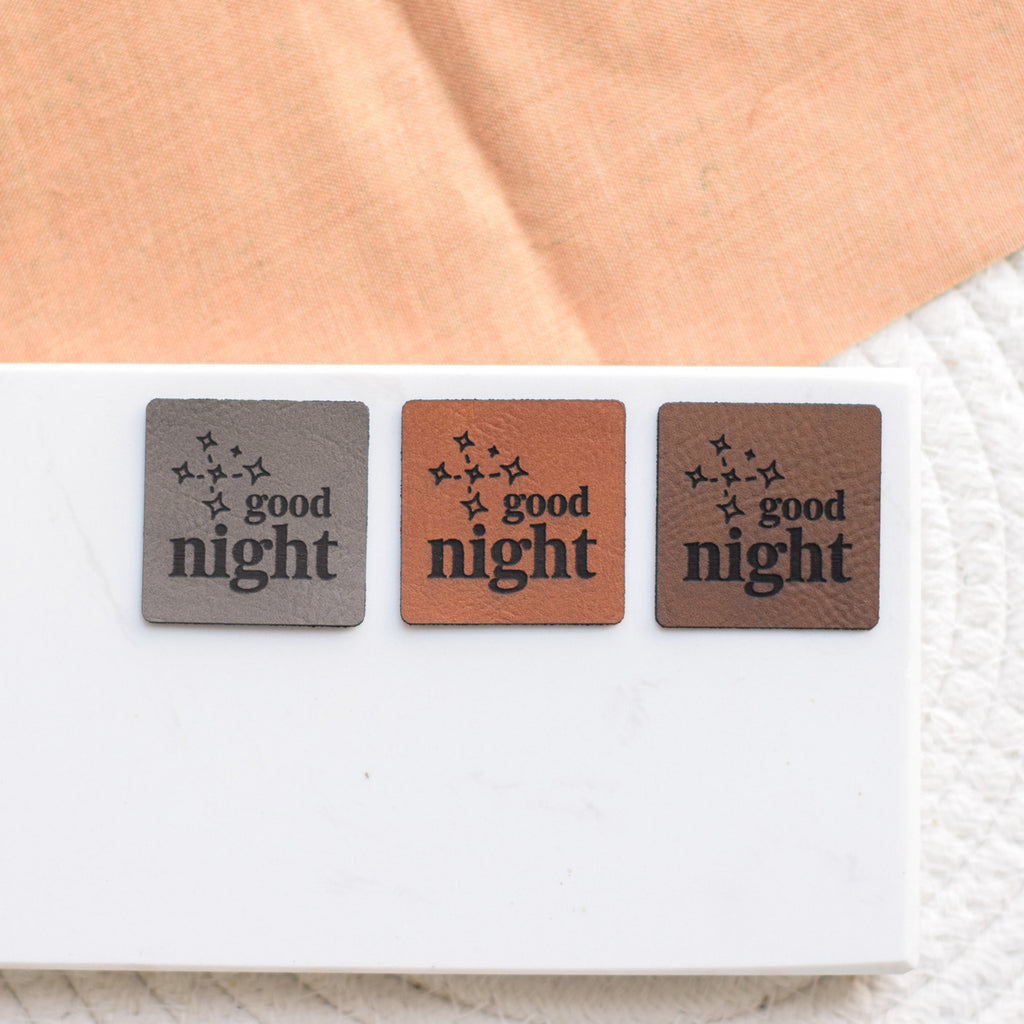 Kunstlederlabel "good night - Sterne"