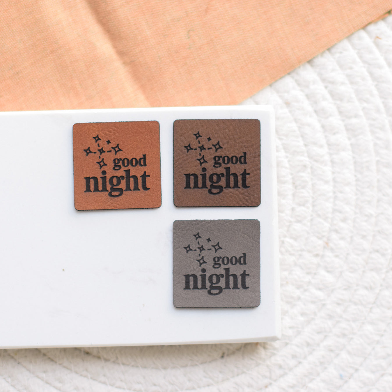 Kunstlederlabel "good night - Sterne"