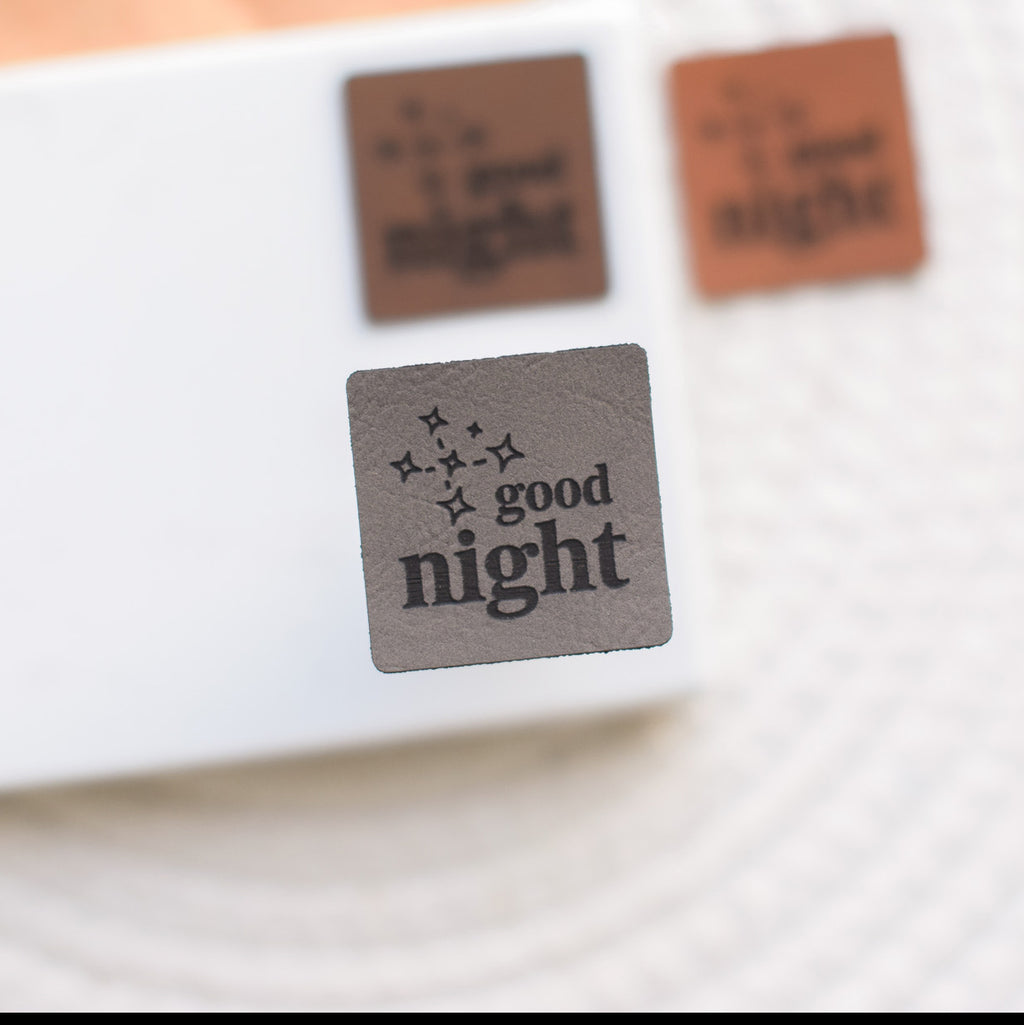 Kunstlederlabel "good night - Sterne"