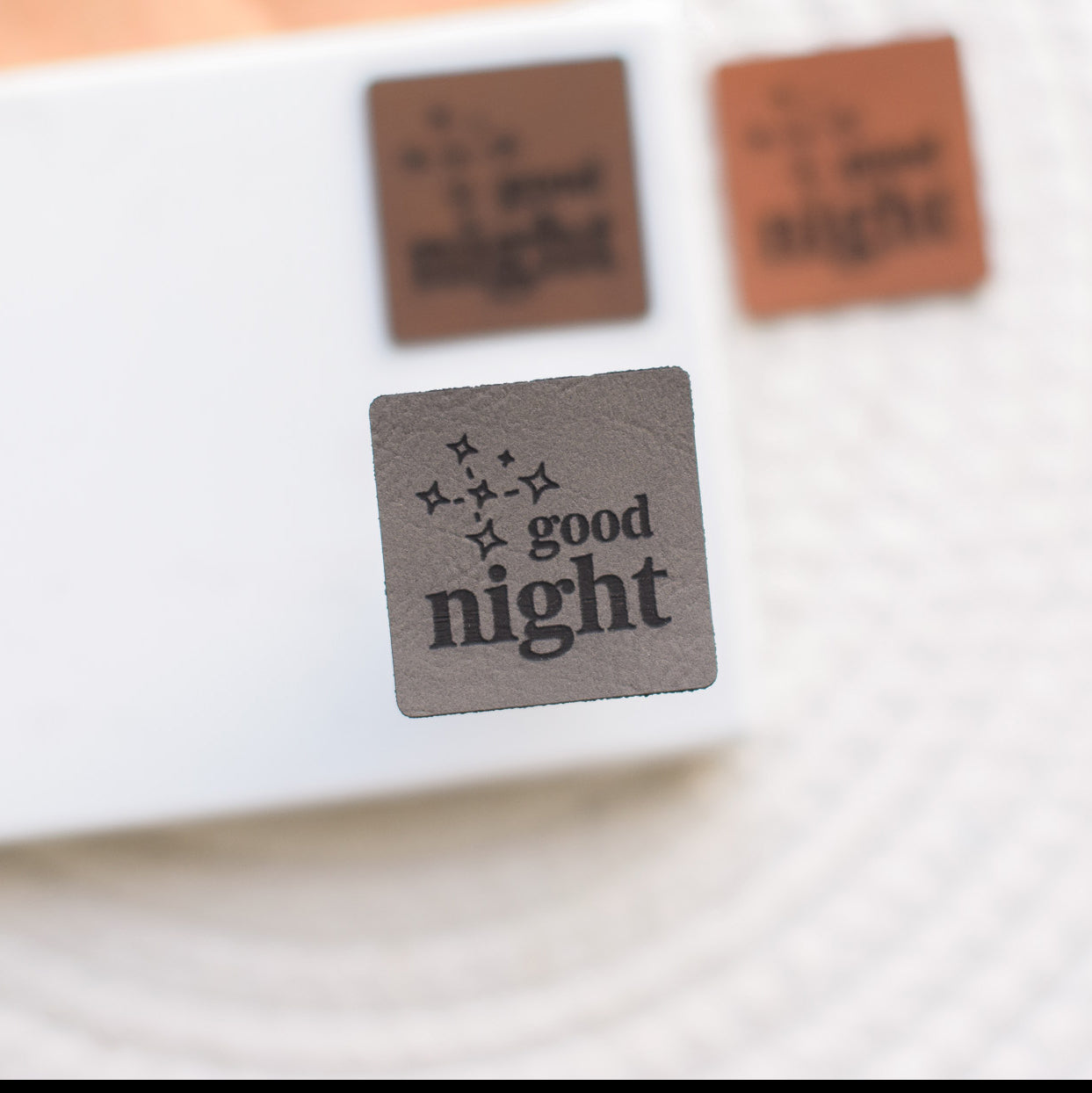 Kunstlederlabel "good night - Sterne"