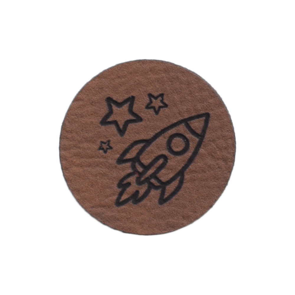 Kunstlederlabel "Rakete - Sterne"