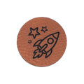 Kunstlederlabel "Rakete - Sterne"