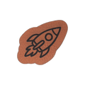 Kunstlederlabel "Rakete"