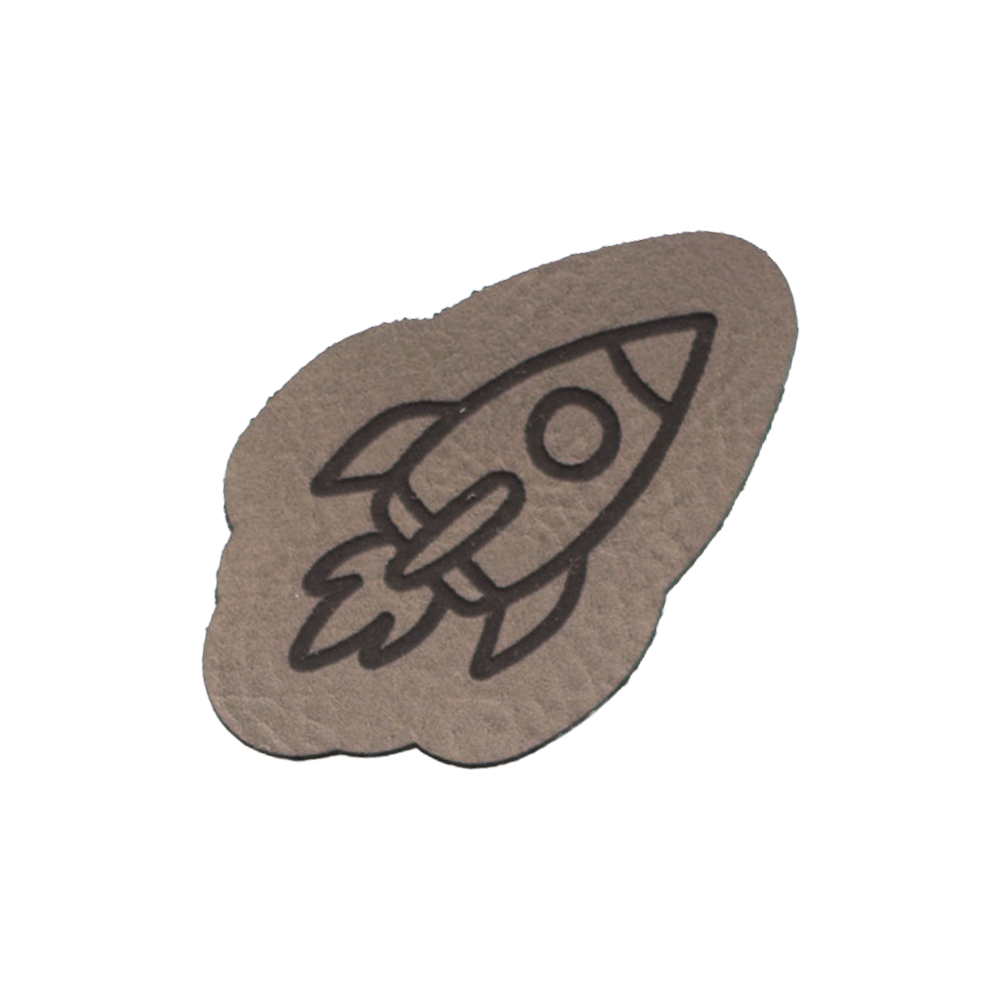 Kunstlederlabel "Rakete"
