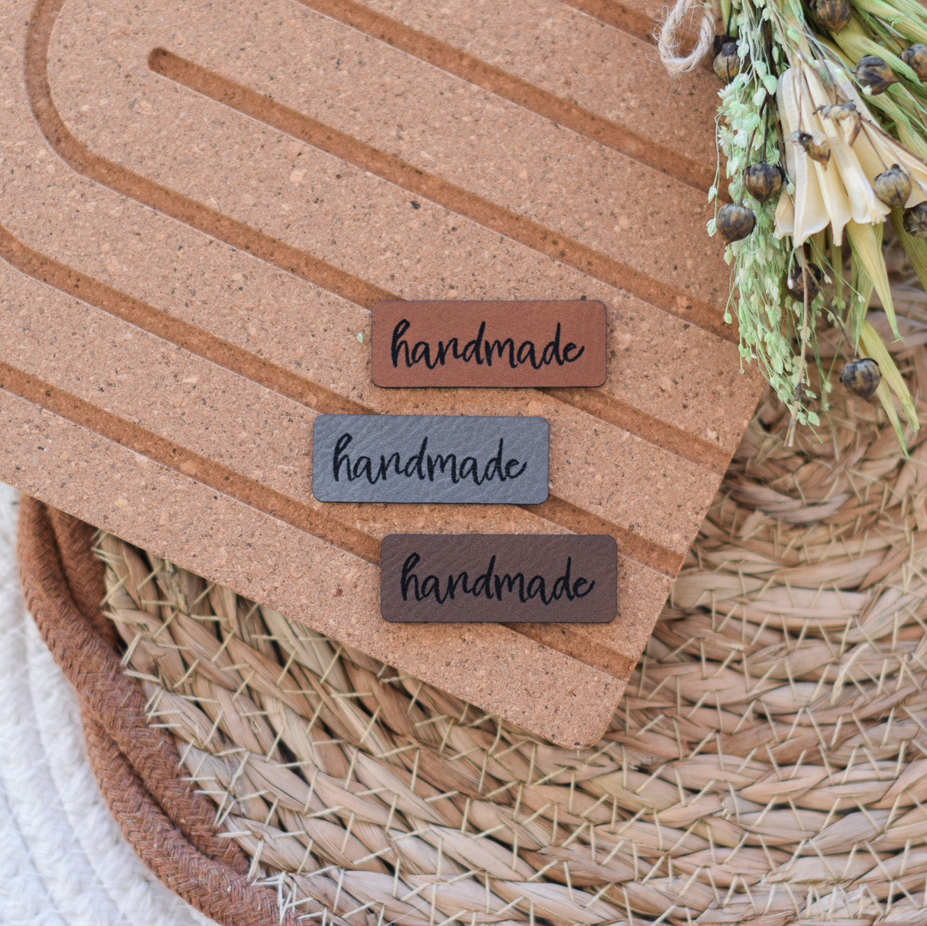 Kunstlederlabel "handmade"
