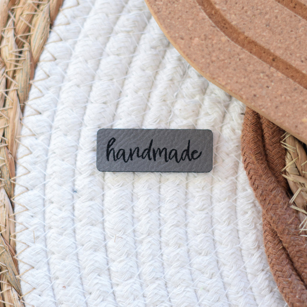 Kunstlederlabel "handmade"