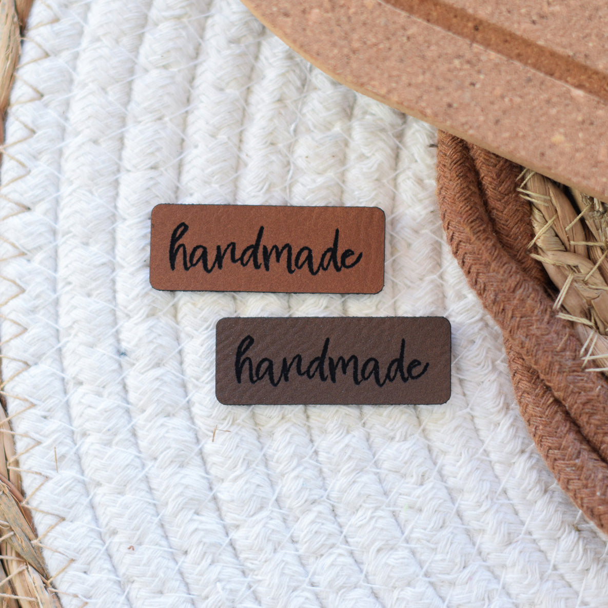 Kunstlederlabel "handmade"