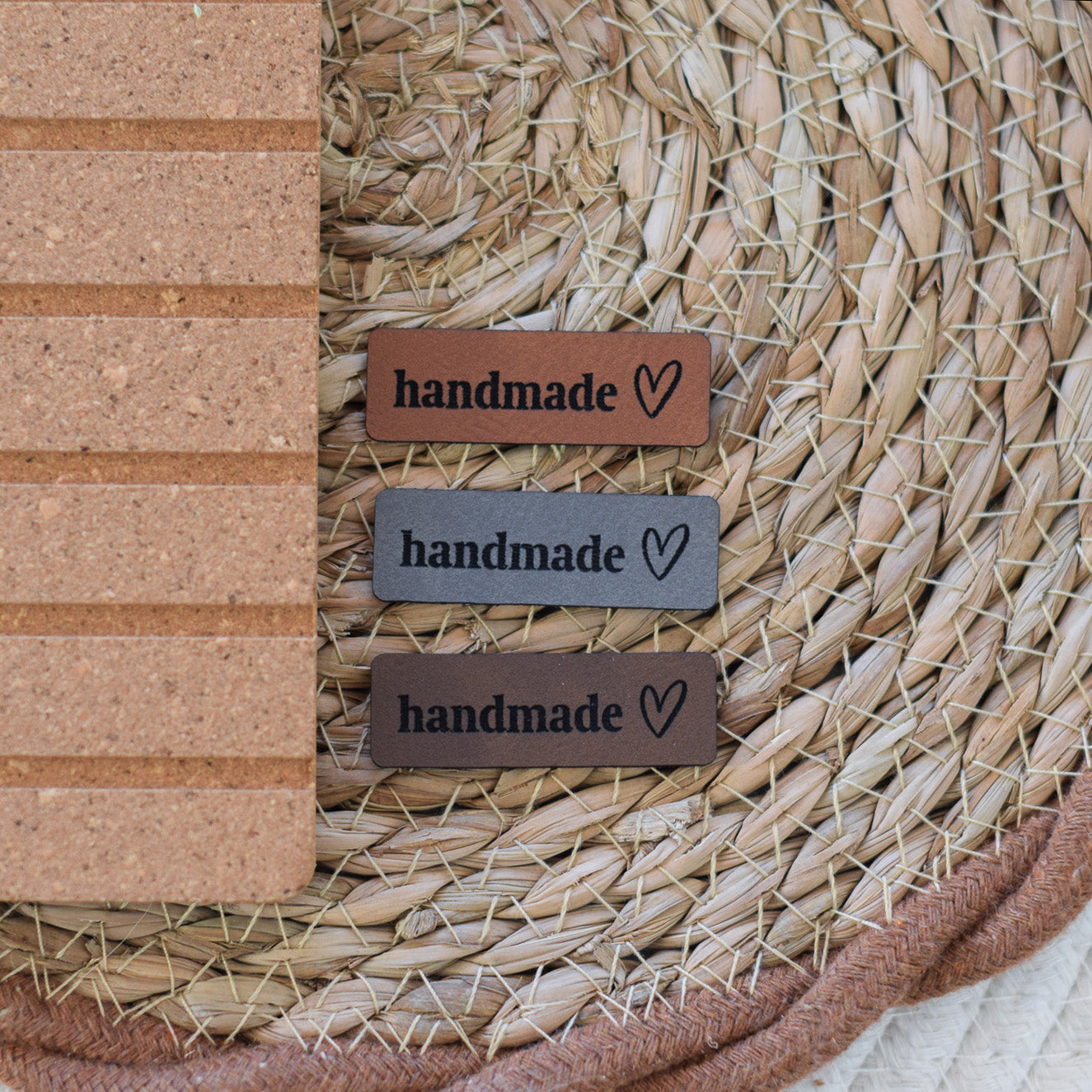 Kunstlederlabel "handmade mit Herz"
