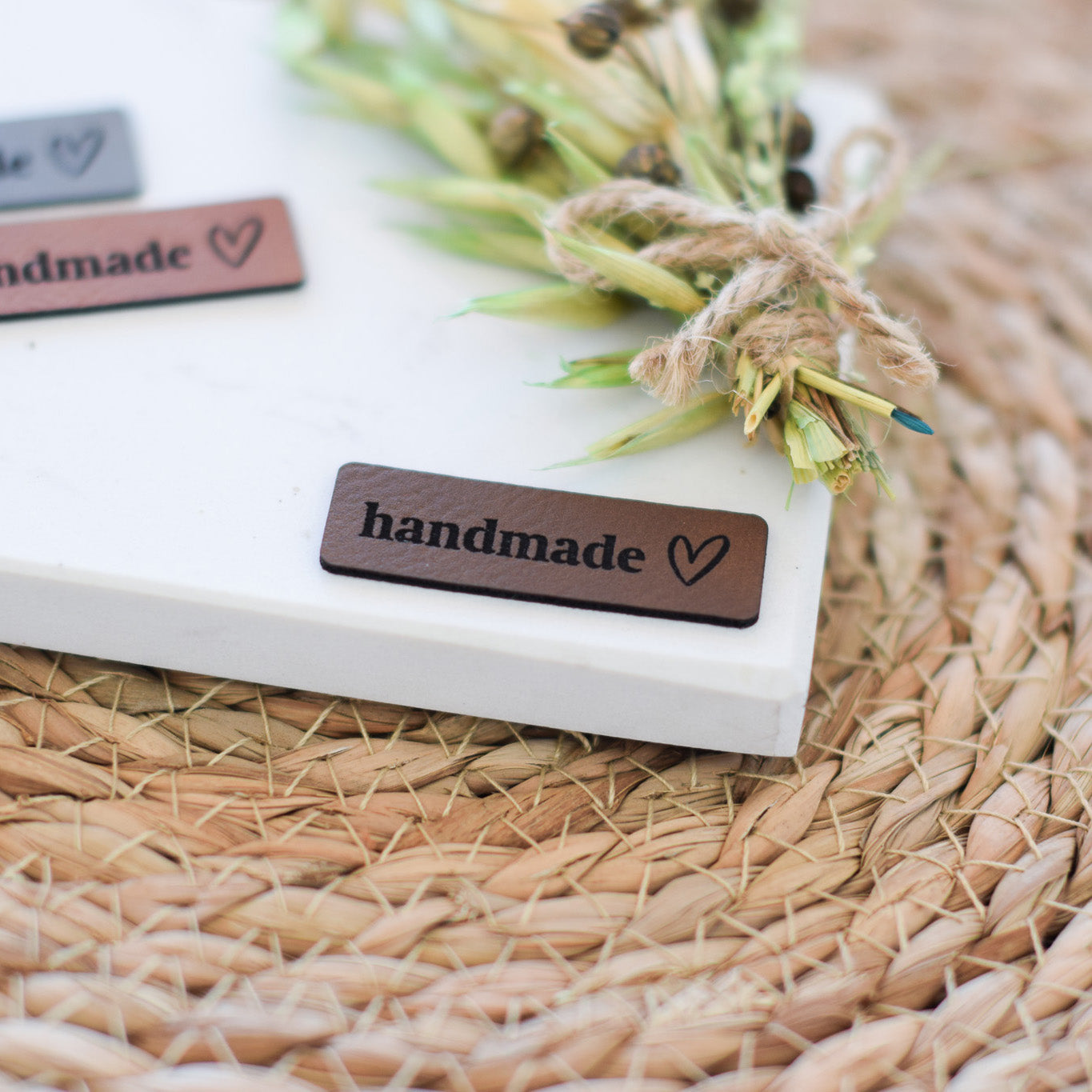 Kunstlederlabel "handmade mit Herz"